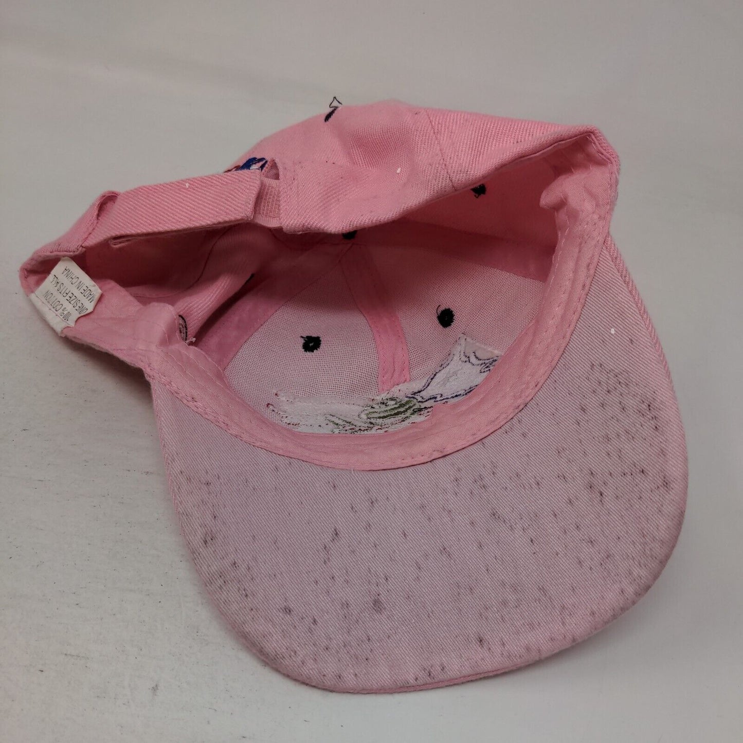 Puerto Rico Flag Frog Strapback Hat Pink OSFA Embroidered Adjustable