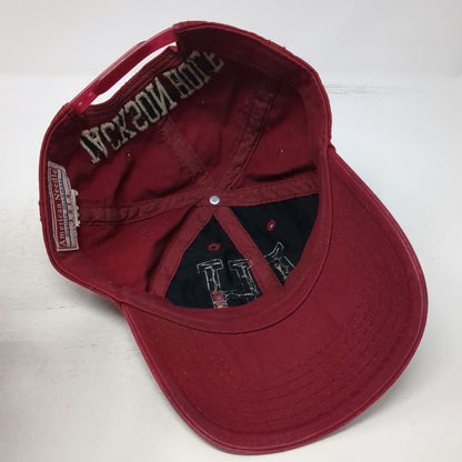American Needle Snapback Hat Red One Size Jackson Hole Wyoming Distressed Bison