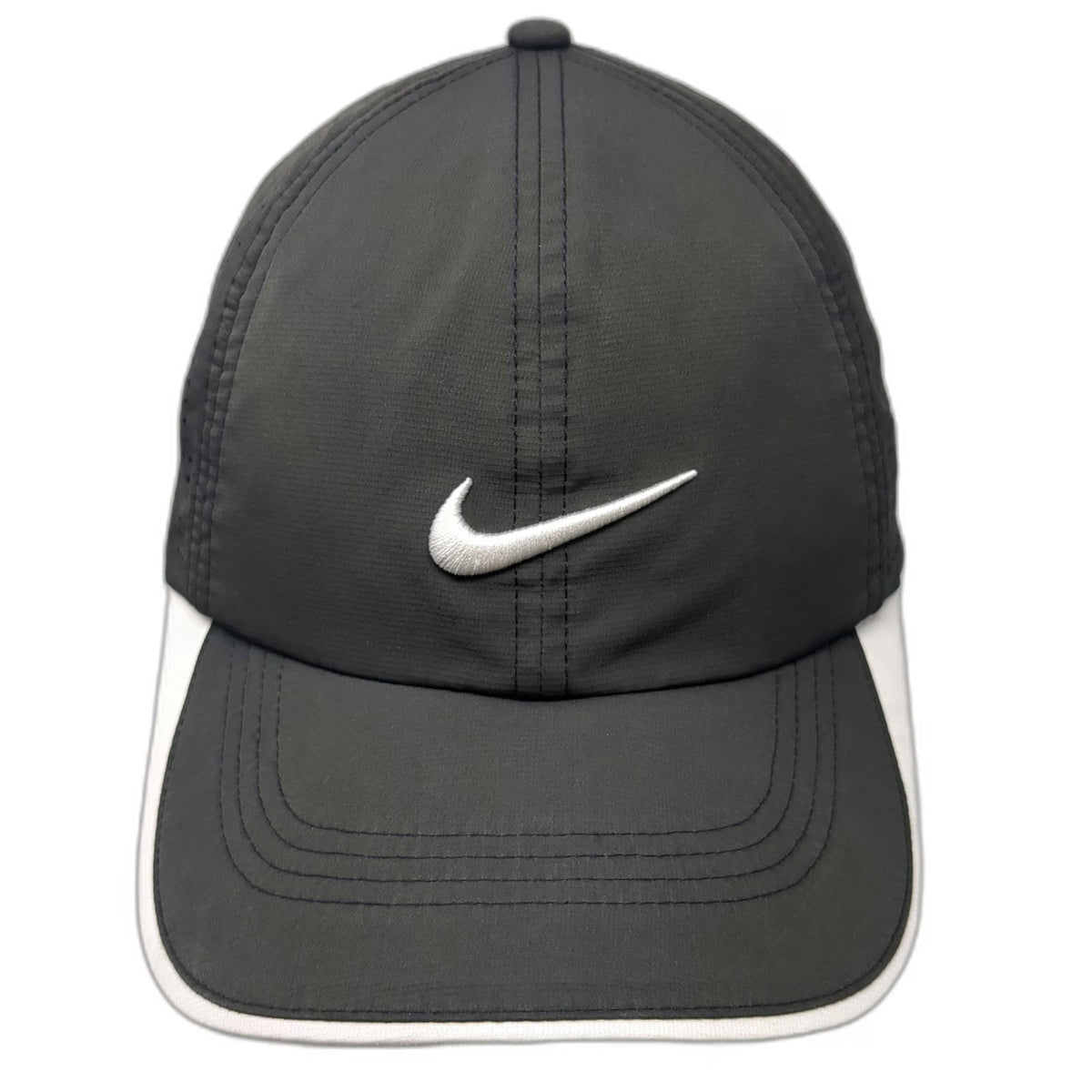 Nike Golf VOX Baseball Cap Gray One Size Perforated Strapback Hat White Trim