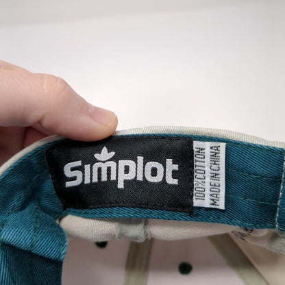 Simplot Grower Solutions Slideback Hat Tan One Size Embroidered 6 Panel