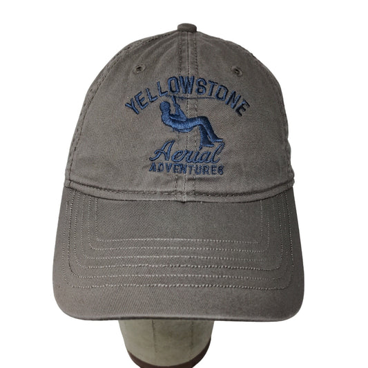 Yellowstone Aerial Adventures Strapback Hat Brown Embroidered Logo Zip Line