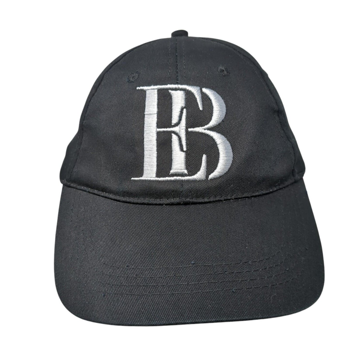 EB Strapback Hat Black One Size Adjustable Embroidered Vent Holes