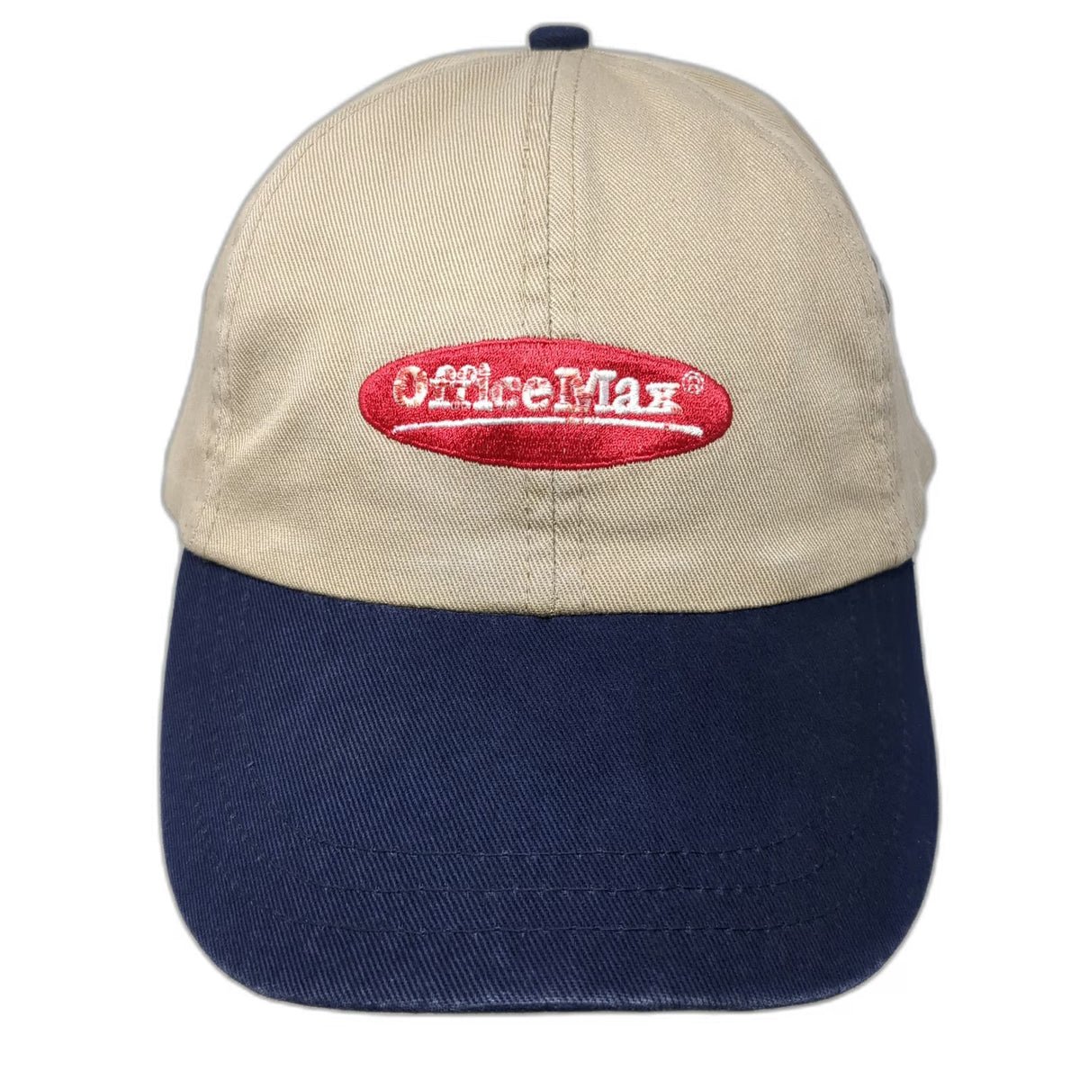 HeadShot OfficeMax Baseball Cap Beige Blue One Size Slideback Corporate Hat