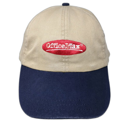 HeadShot OfficeMax Baseball Cap Beige Blue One Size Slideback Corporate Hat