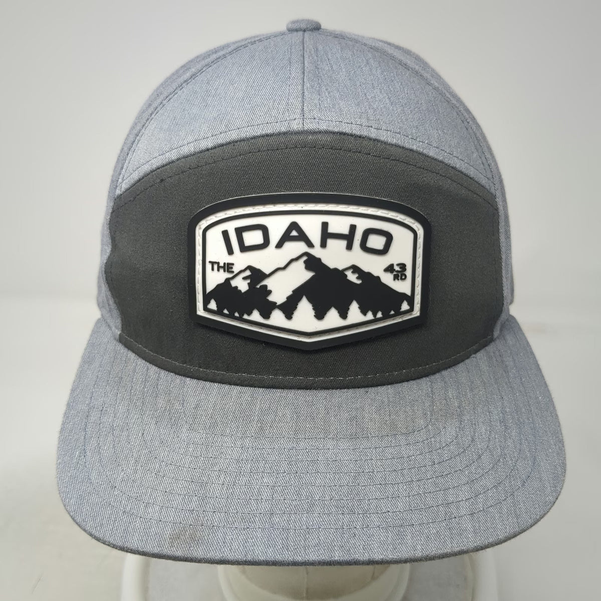 Richardson Baseball Cap Gray One Size Idaho Mountain Patch 7 Panel Strapback Hat