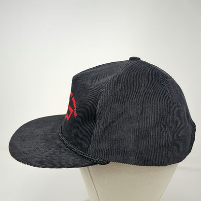 Nissin Trucker Black One Size Hat Corduroy Chevrolet Bowtie Edmark Red Rope