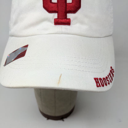 Captivating Headwear Men's Strapback Hat White Embroidered IU Hoosiers Logo