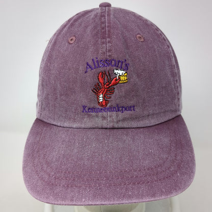 Adams Baseball Cap Purple One Size Leather Strap Lobster Beer Kennebunkport Hat