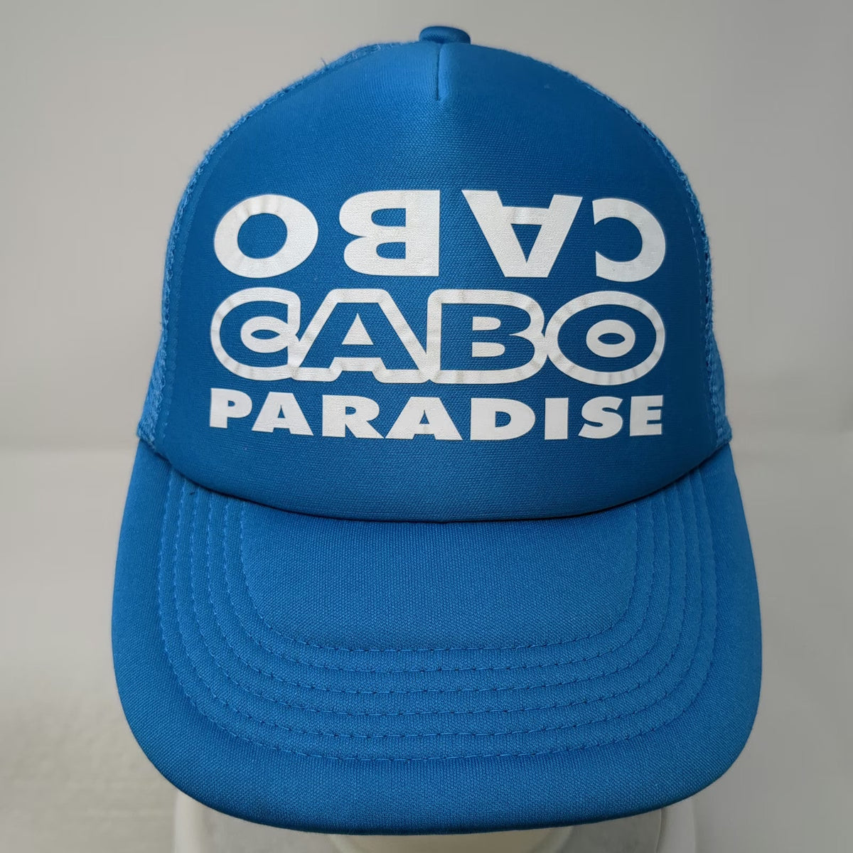 Cabo Paradise Blue Trucker Hat One Size Mesh Back Snapback Graphic Foam Crown
