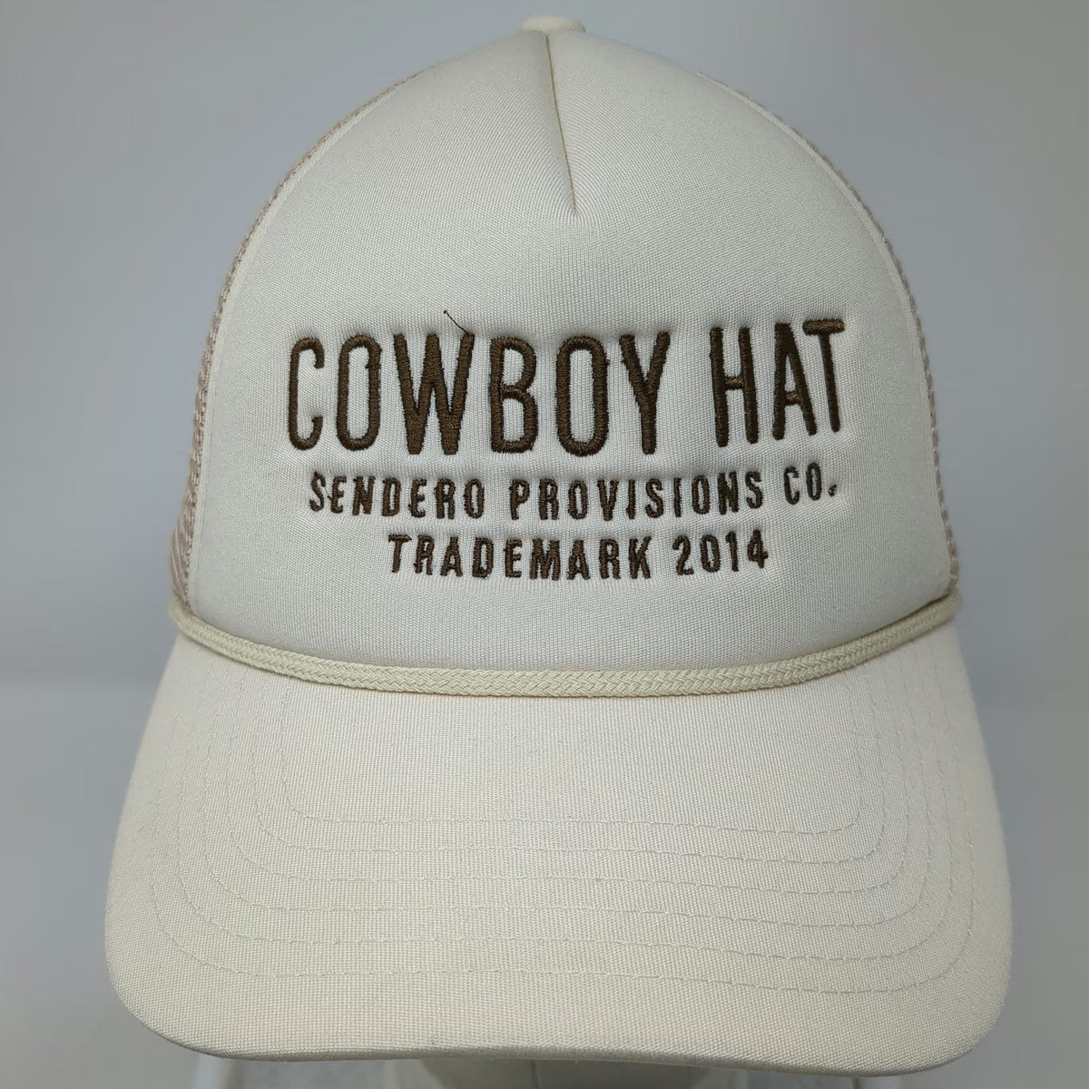 Sendero Provisions Co. Trucker Hat Beige One Size Rope Cowboy Mesh Snapback