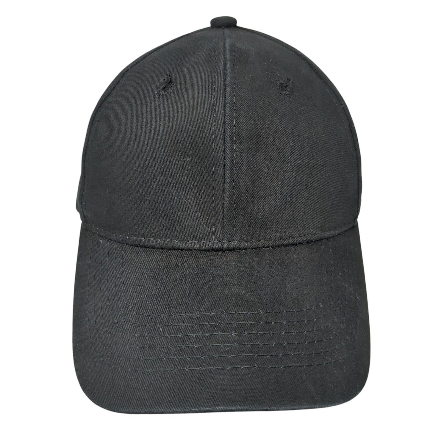 George Strapback Hat Black One Size Adjustable Blank Solid Vent Holes