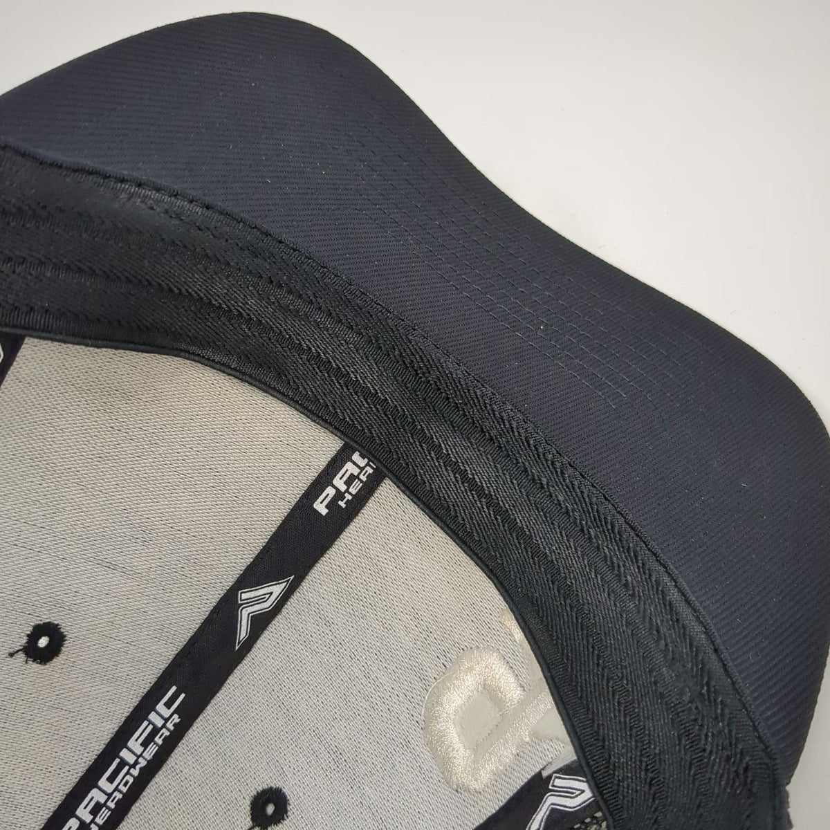 Pacific Headwear Baseball Cap Black 7 3/8 Mesh Back Stretch Fit Hat Number 9