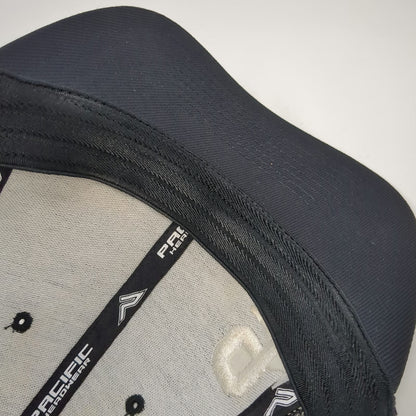 Pacific Headwear Baseball Cap Black 7 3/8 Mesh Back Stretch Fit Hat Number 9