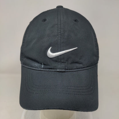 Nike Golf Strapback Hat Black OSFM Embroidered Logo Swoosh 6 Panel