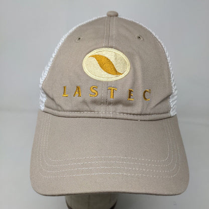 Cap America Men's Slideback Mesh Back Hat Tan Embroidered Lastec Logo