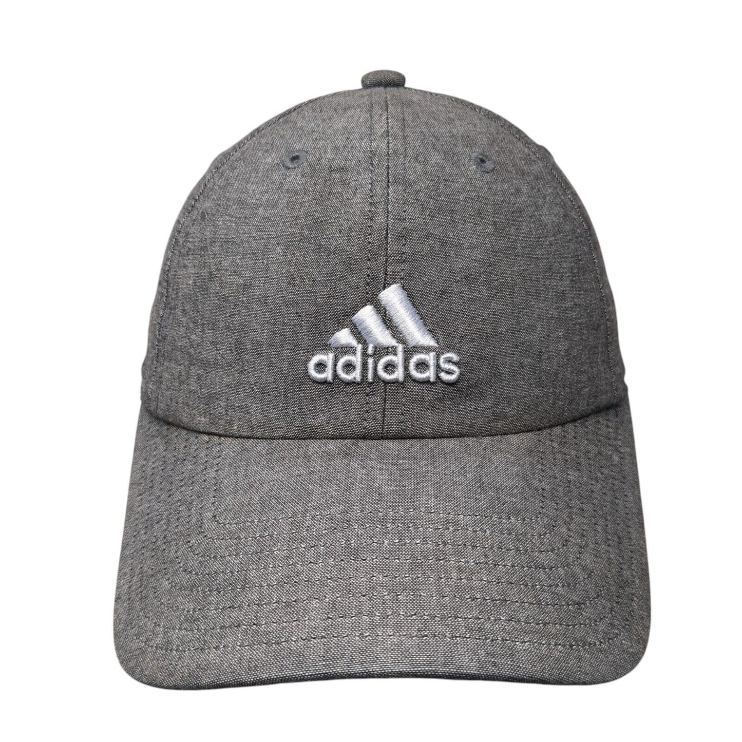 Adidas 3 Stripes Slideback Hat Gray One Size Embroidered Climalite