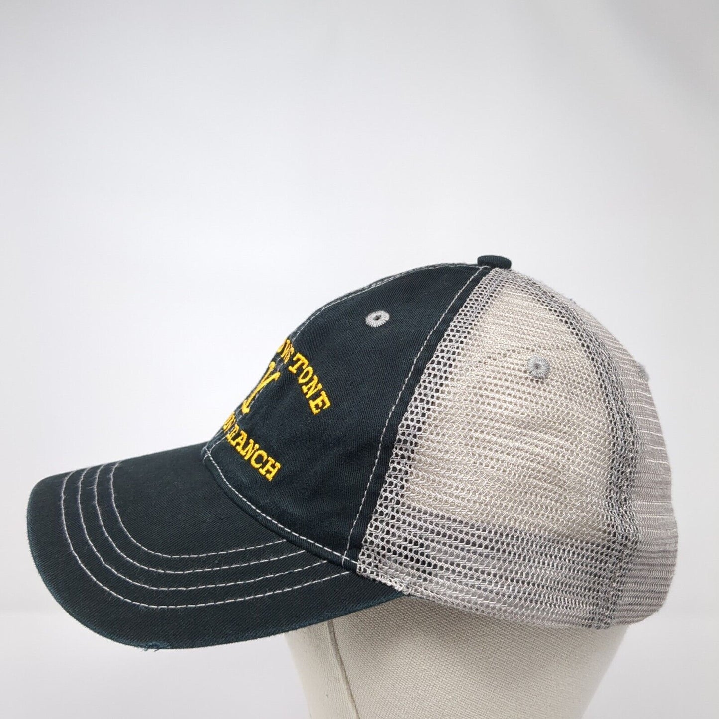 Yellowstone Dutton Ranch Strapback Trucker Hat Black One Size Mesh Back