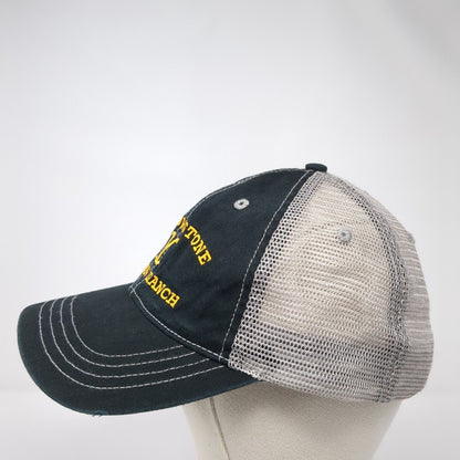 Yellowstone Dutton Ranch Strapback Trucker Hat Black One Size Mesh Back