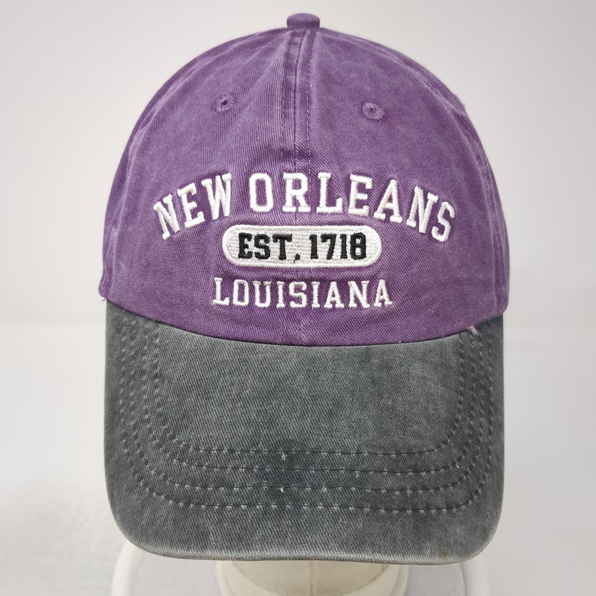 Crazy Apparel Baseball Cap Purple One Size New Orleans Louisiana Est 1718 Hat