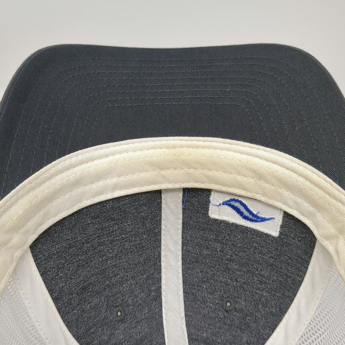 Richardson Trucker Hat Gray One Size Blue Ribbon Mesh Back Snapback Embroidered