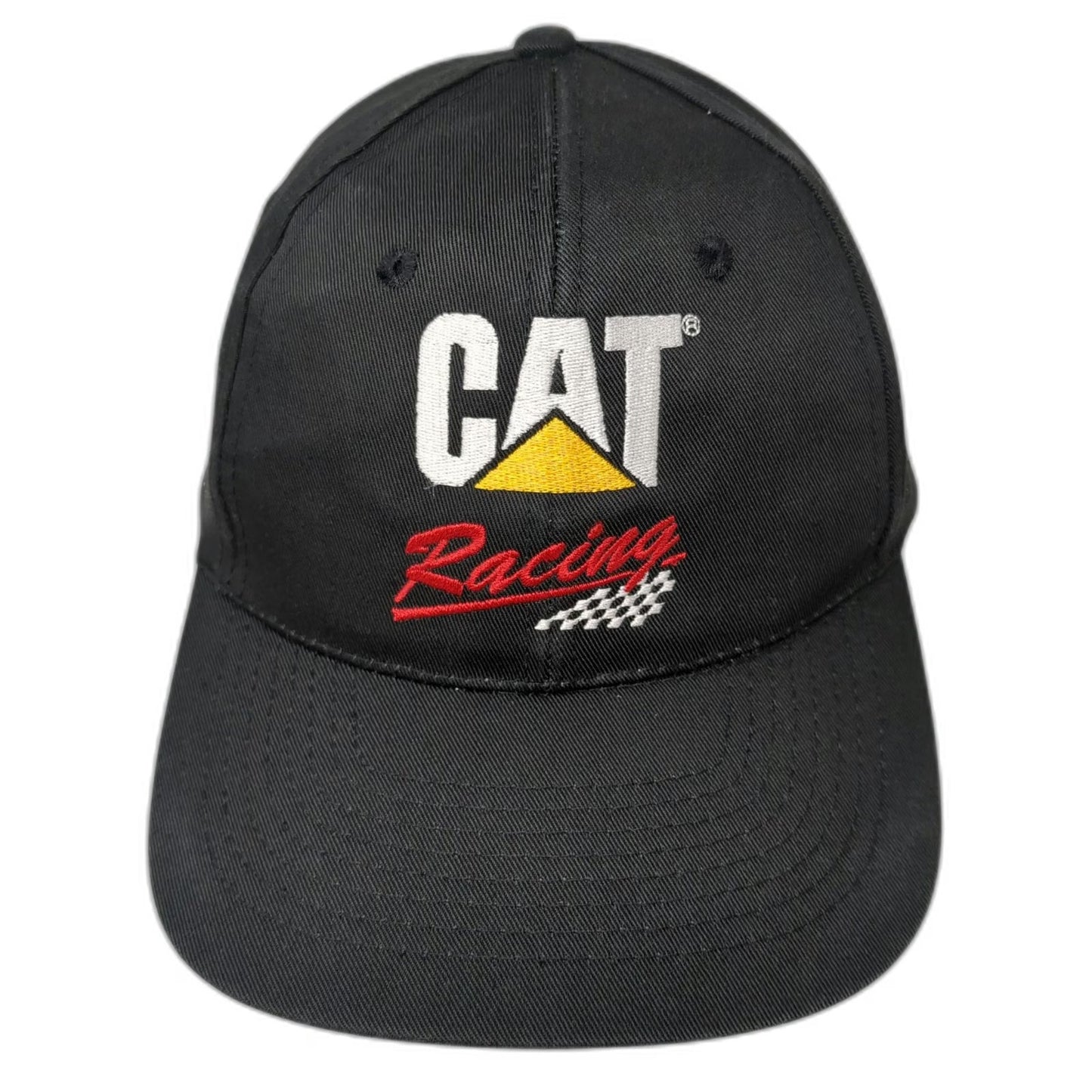 Caterpillar Baseball Cap Black One Size Snapback Racing Embroidered Logo Hat
