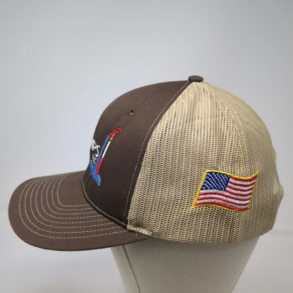 Richardson Brown One Size Trucker Hat Evans Pumps LLC American Flag Snapback