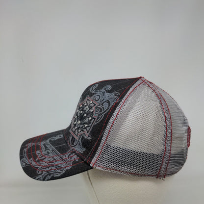 Bio-Domes Headgear Snapback Mesh Back Trucker Hat Gray OSFM Studded