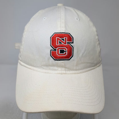 Adidas NC State Wolfpack NCAA White Red One Size Embroidered Logo Slideback Hat