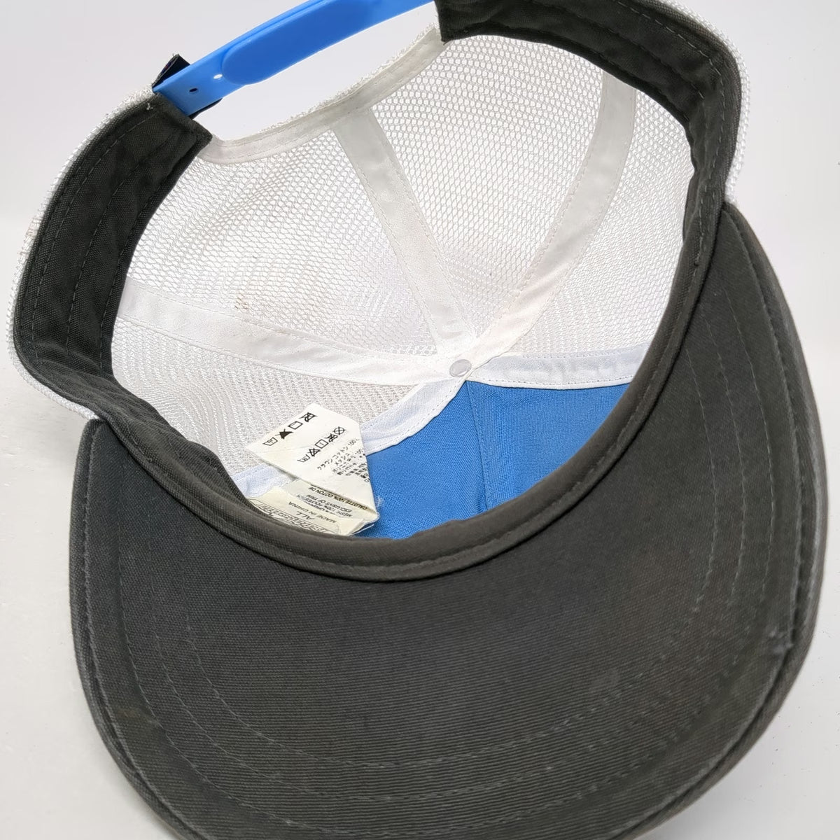 Patagonia Trucker Hat Gray One Size Bison Embroidered Mesh Snapback Hat Blue