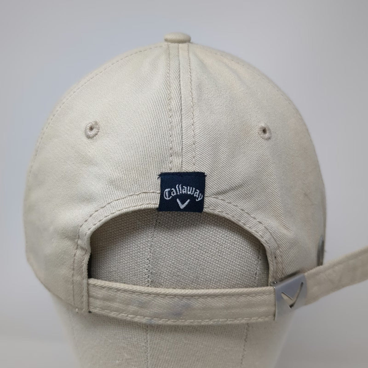 Callaway Baseball Cap Beige One Size Embroidered Logo Adjustable Strap Golf Hat