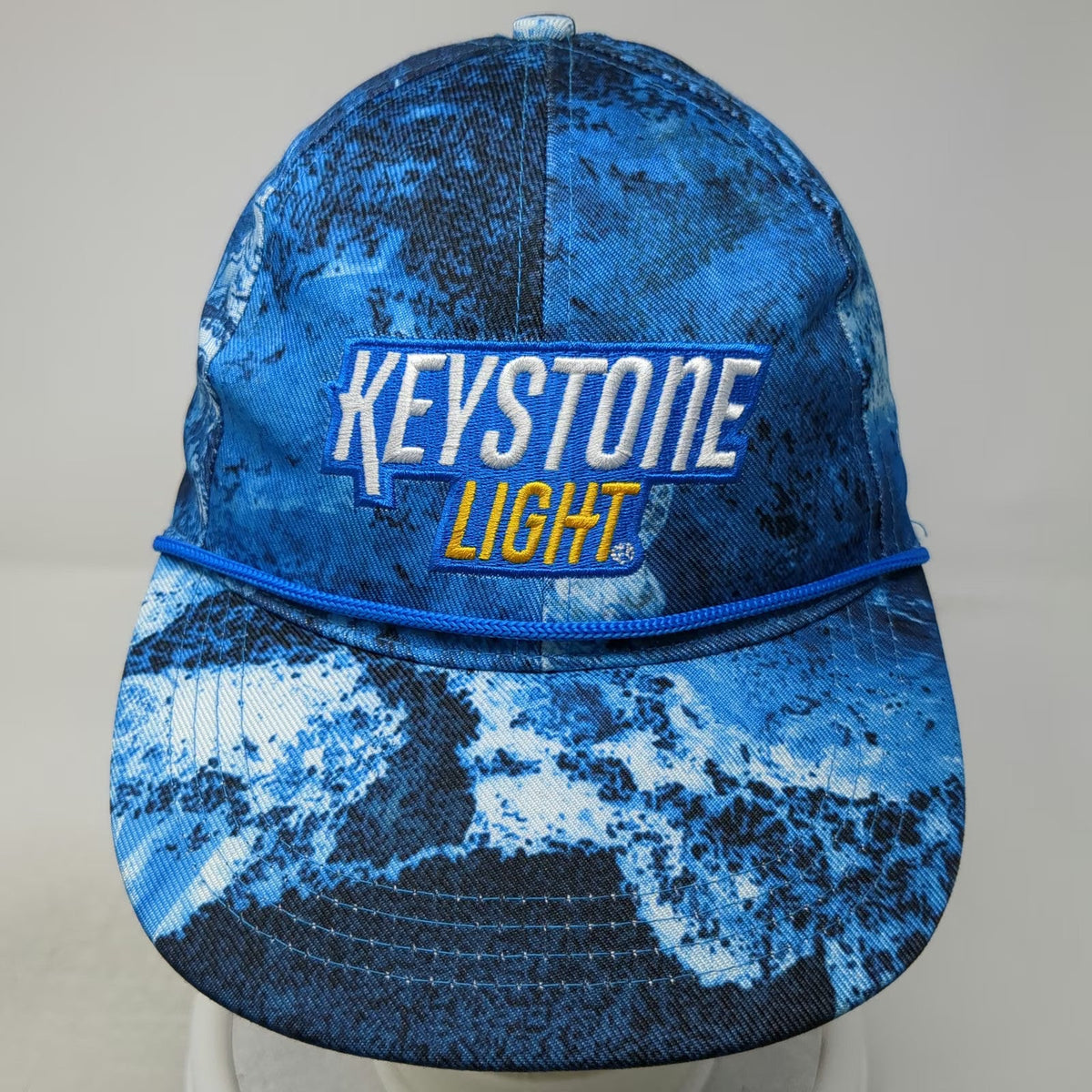 Keystone Light Snapback Blue One Size Realtree Fishing Pattern Rope Bill Hat