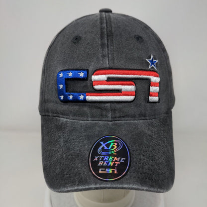 CSI American Flag Strapback Hat Gray OSFM Embroidered Git Bent W/Tags