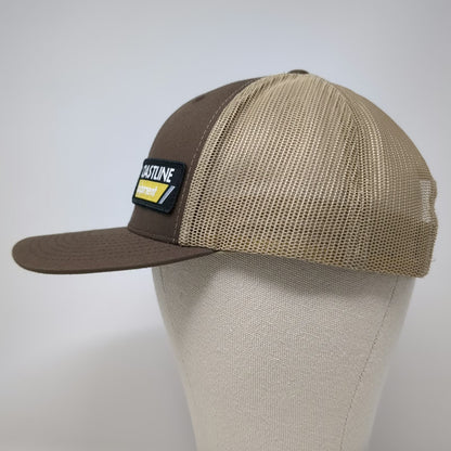 Yupoong Brown Trucker Hat One Size Coastline Equipment Mesh Back Snapback Patch