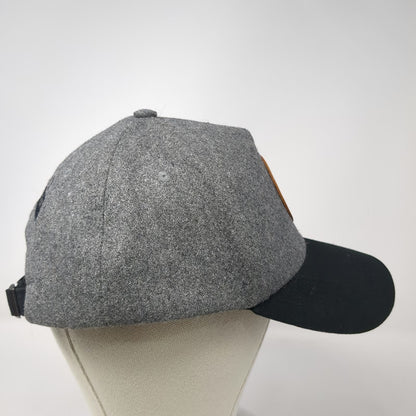 Pixar Animation Studios 5 Panel Gray Hat One Size Leather Patch Slideback Wool