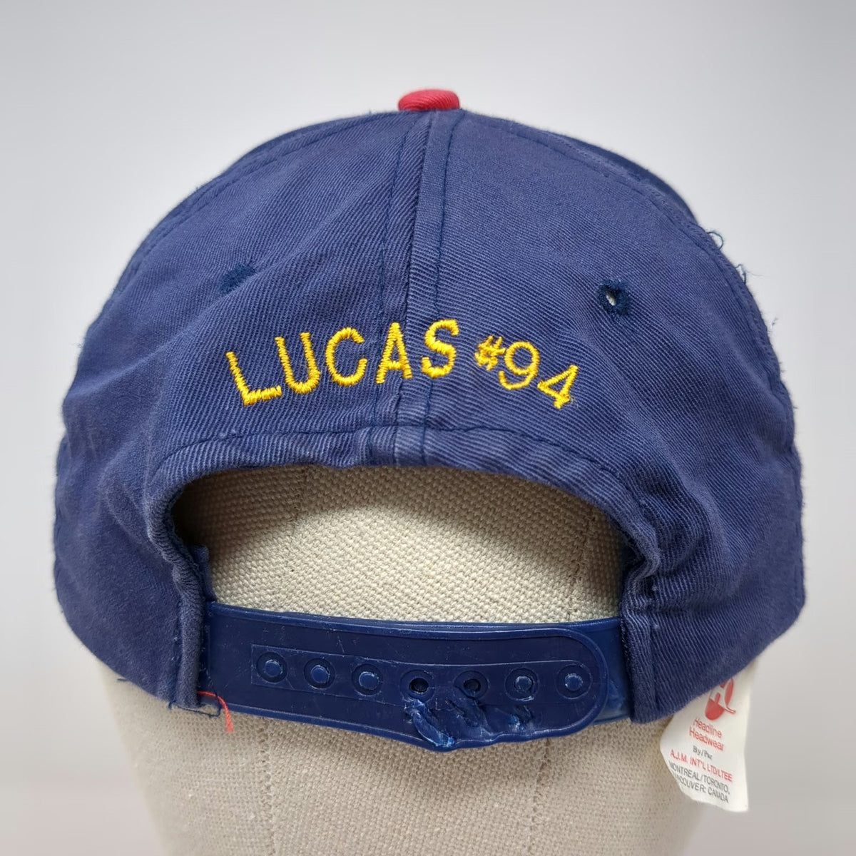 Portland Trail Blazers Hockey Goalie Baseball Cap Hat Blue Red Maurice Lucas 94