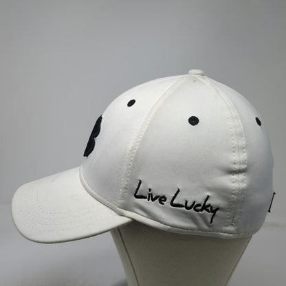 Black Clover Baseball Cap White XL Live Lucky Fitted Clover Embroidered Golf Hat