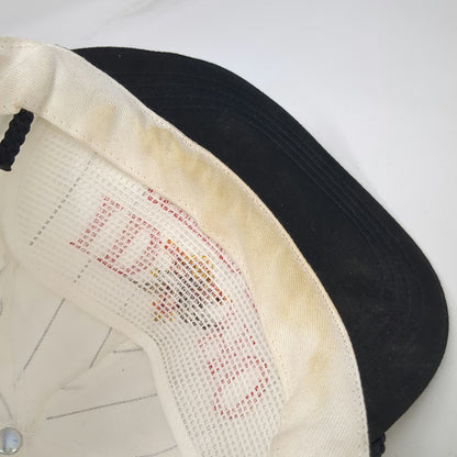 Jan-Bar 5 Panel Hat White Black Pinstripe Rope Slideback Eagle Logo USA Vintage