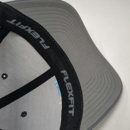 Flexfit Baseball Cap Gray M NapSteel North American Pipe Mesh Stretch Fit Hat