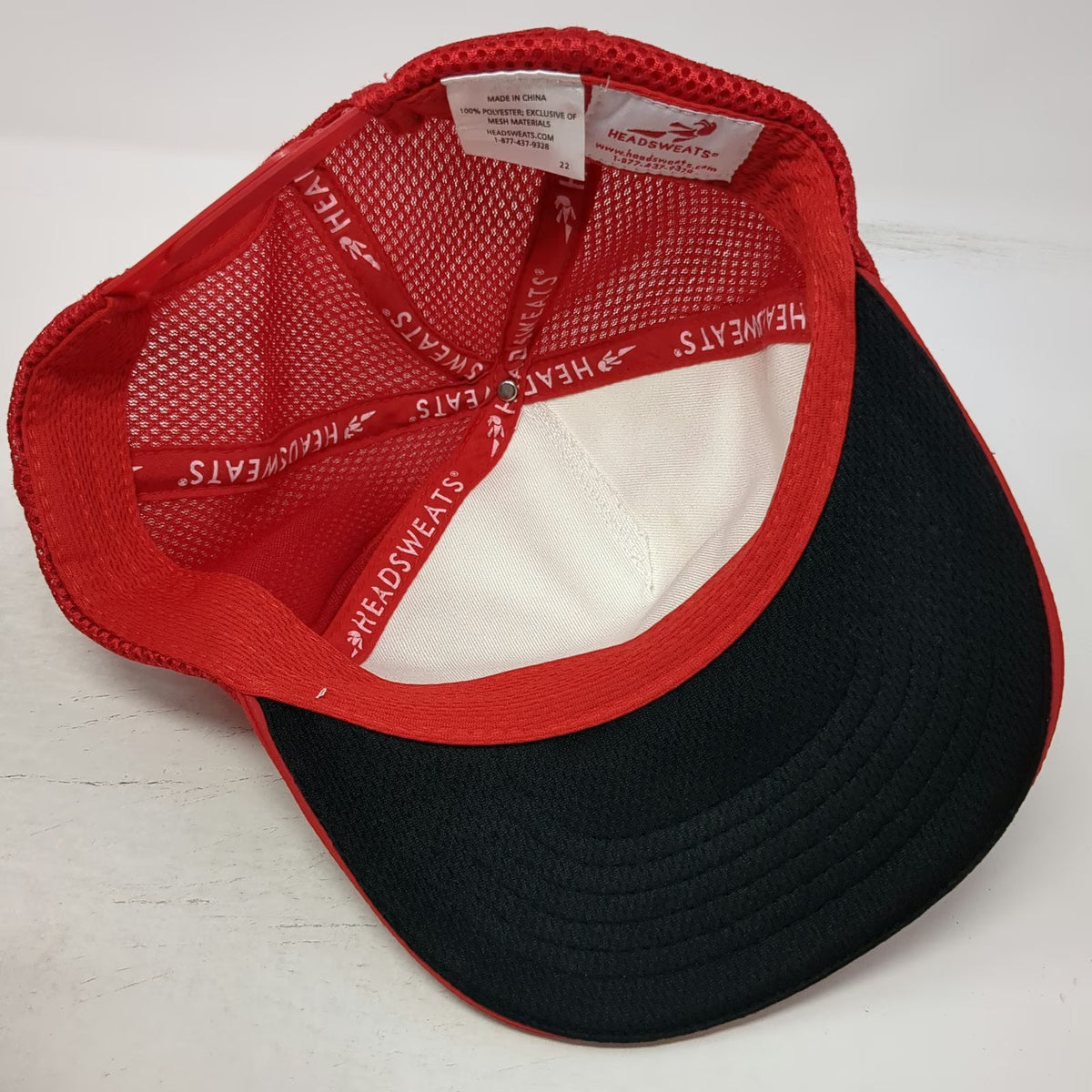 Headsweats Trucker Hat Red One Size Team Run Boise Mesh Snapback Polyester