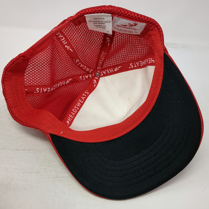 Headsweats Trucker Hat Red One Size Team Run Boise Mesh Snapback Polyester