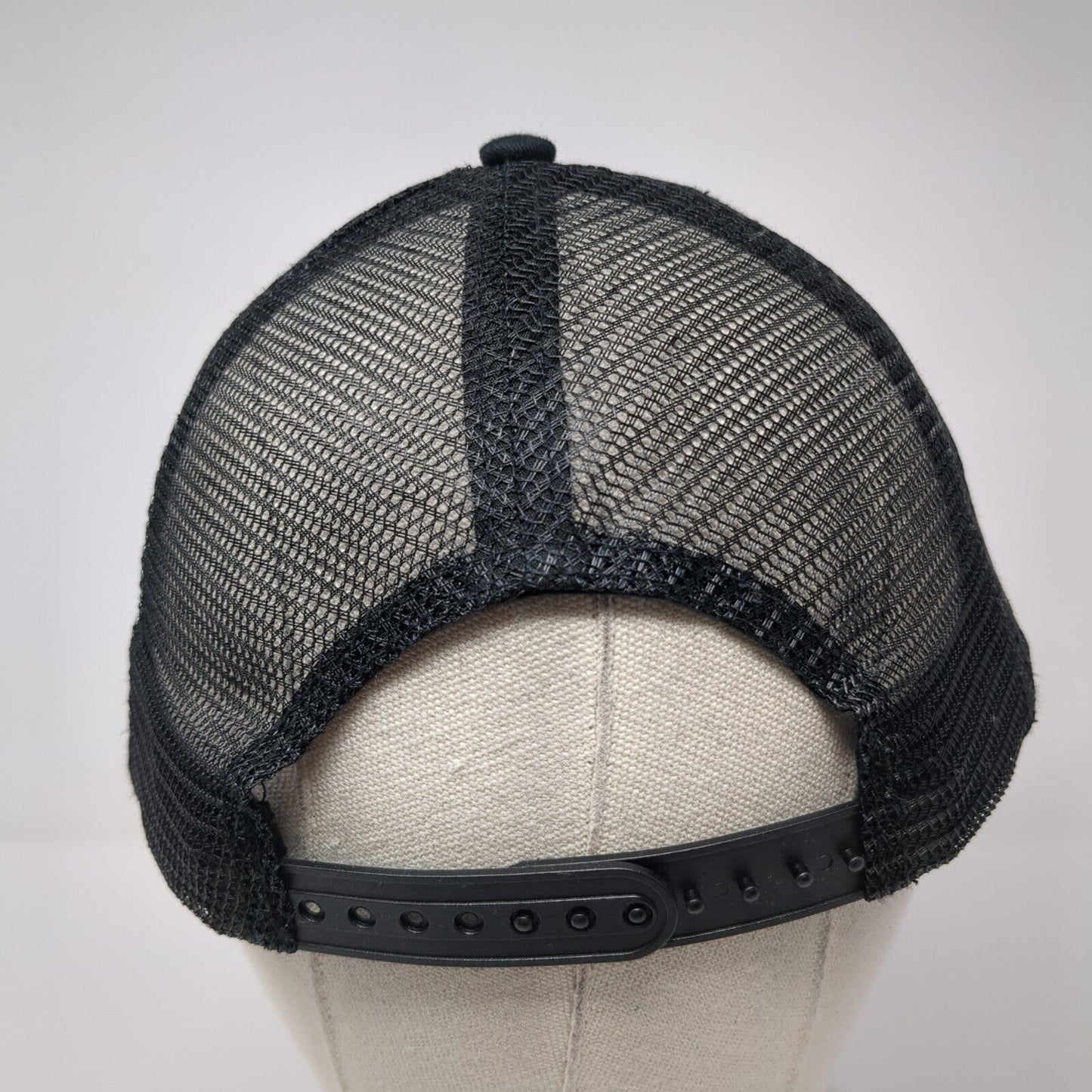 Cactus Alley Patch Snapback Trucker Hat Black One Size Solid Mesh Back