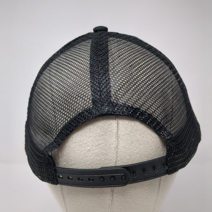 Cactus Alley Patch Snapback Trucker Hat Black One Size Solid Mesh Back