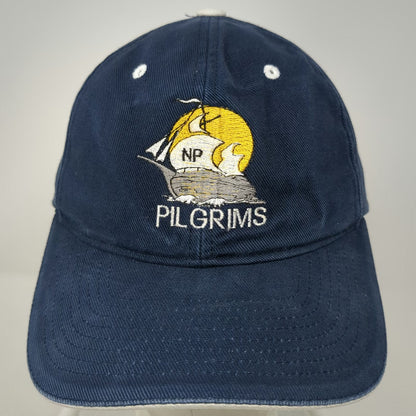 Yupoong Baseball Cap Blue One Size Hat Pilgrims Sailing Ship Graphic Strapback
