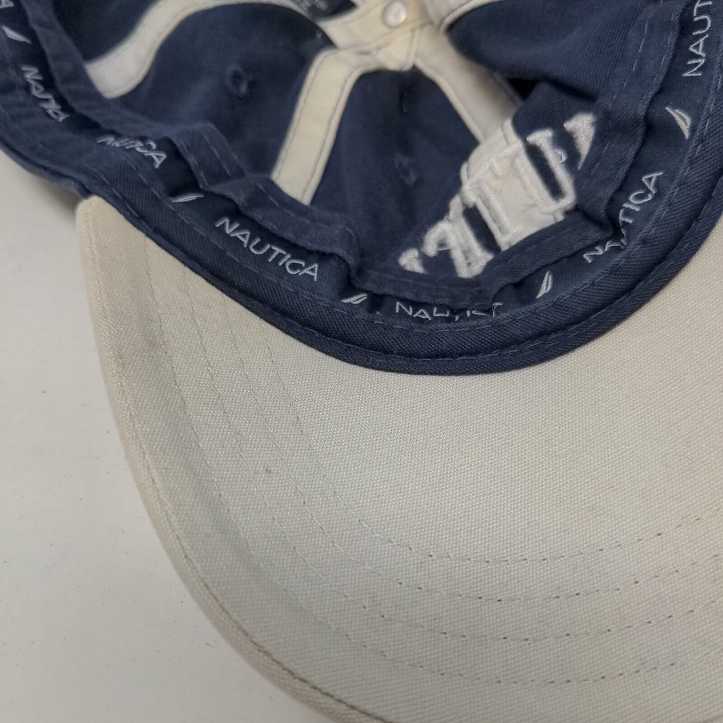 Nautica Slideback Hat Blue One Size Adjustable Embroidered 6 Panel Cotton