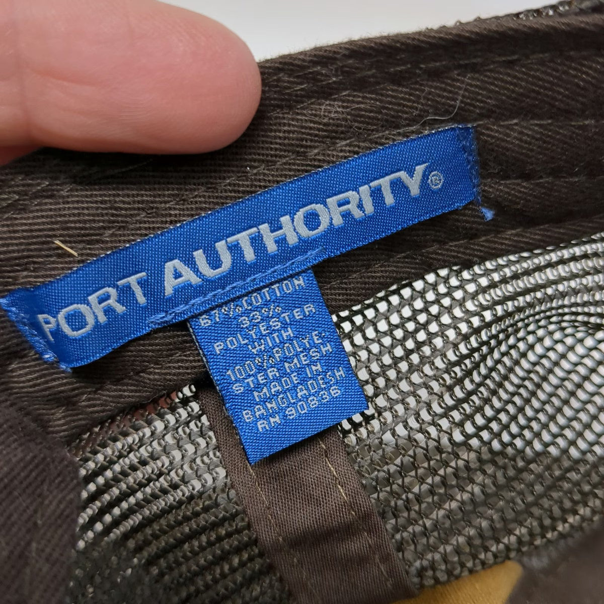 Port Authority Baseball Cap Brown One Size Lentz Custom Tack Mesh Strapback Hat