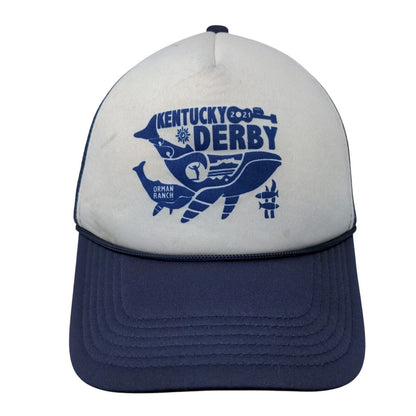Kentucky Derby 2021 Orman Ranch Snapback Trucker Hat Blue OSFA Mesh Back Rope