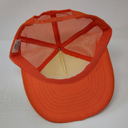 AHS Trucker Hat Orange White 7 5/8 Great Western Aeroplane Factory Mesh Back