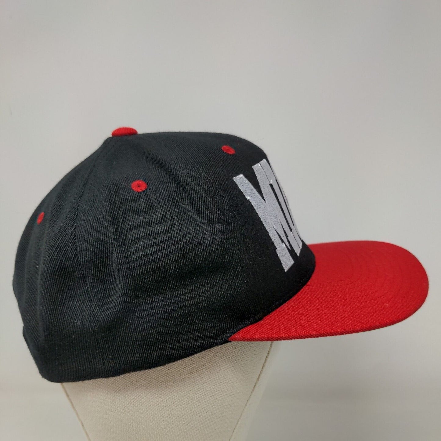 Sport-Tek Men's Snapback Hat Black OSFA Embroidered Micro Big Logo Acrylic Blend