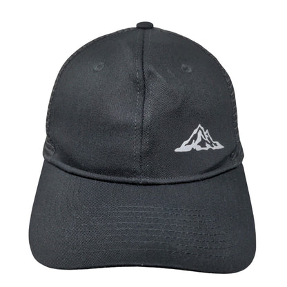 Mountain Snapback Mesh Back Trucker Hat Black One Size Solid 6 Panel