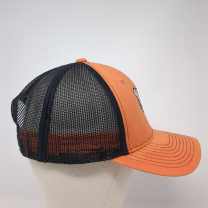 NV Caps Snapback Trucker Hat Orange One Size Adjustable Embroidered Mesh Back